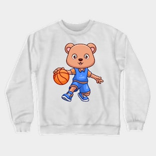 Basketball Bear Cute Cartoon Crewneck Sweatshirt